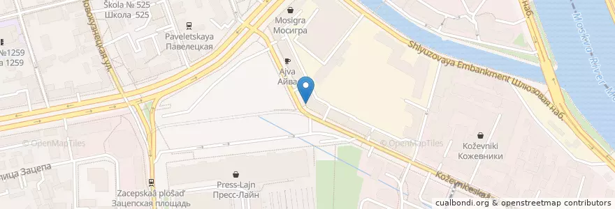 Mapa de ubicacion de Почта Банк en Rusia, Distrito Federal Central, Москва, Distrito Administrativo Central, Район Замоскворечье.