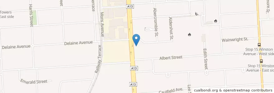 Mapa de ubicacion de Avoca Hotel en オーストラリア, 南オーストラリア, Adelaide, City Of Mitcham.