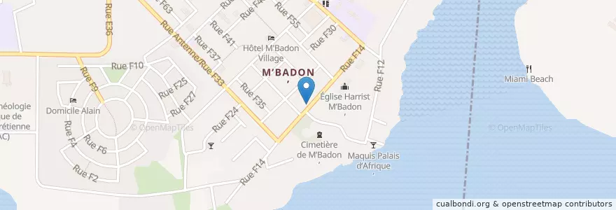 Mapa de ubicacion de Grace Divine en Ivoorkust, Abidjan, Cocody.