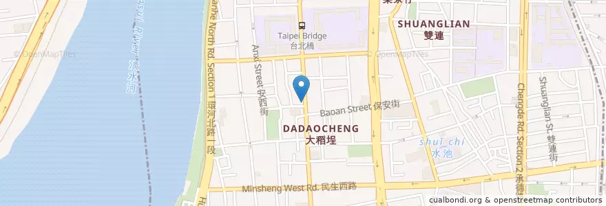 Mapa de ubicacion de 擺渡咖啡 en 臺灣, 新北市, 臺北市, 大同區.