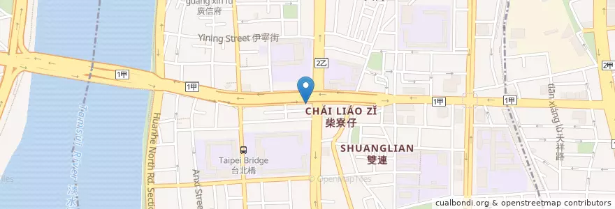Mapa de ubicacion de QBurger en 臺灣, 新北市, 臺北市, 大同區.