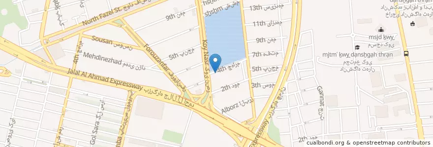 Mapa de ubicacion de دکتر چقازردی متخصص قلب en İran, Tahran Eyaleti, شهرستان تهران, Tahran, بخش مرکزی شهرستان تهران.