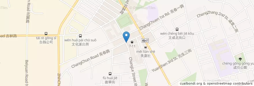 Mapa de ubicacion de 四海遊龍 en Taiwan, Taoyuan, Zhongli.