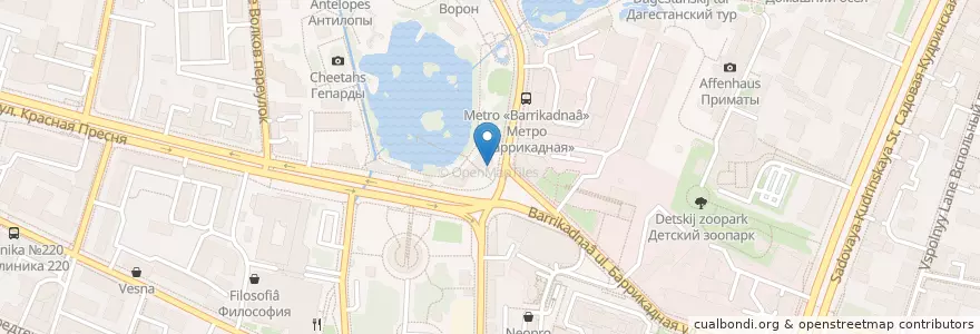 Mapa de ubicacion de Панда en Rusia, Distrito Federal Central, Москва, Distrito Administrativo Central, Пресненский Район.