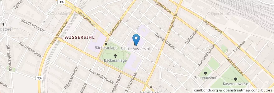 Mapa de ubicacion de Kindergarten Hohl en Svizzera, Zurigo, Distretto Di Zurigo, Zurigo.