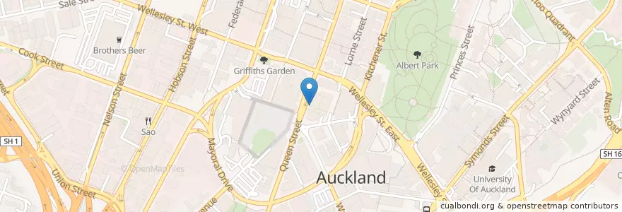 Mapa de ubicacion de Pizza Pizza en Nueva Zelanda, Auckland, Waitematā.