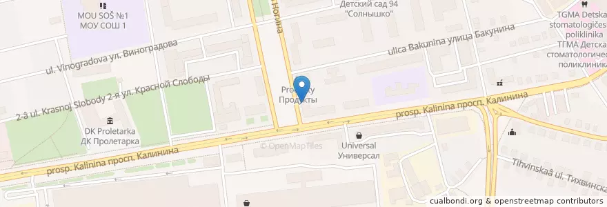 Mapa de ubicacion de Аптека Будь Здоров! №423 en Russia, Central Federal District, Tver Oblast, Tver, Kalininsky District.