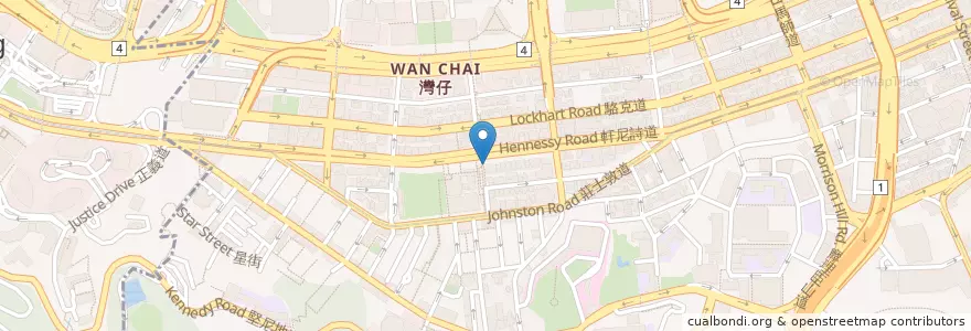 Mapa de ubicacion de 恆信大藥房 Hang Shun Pharmacy en China, Provincia De Cantón, Hong Kong, Isla De Hong Kong, Nuevos Territorios, 灣仔區 Wan Chai District.