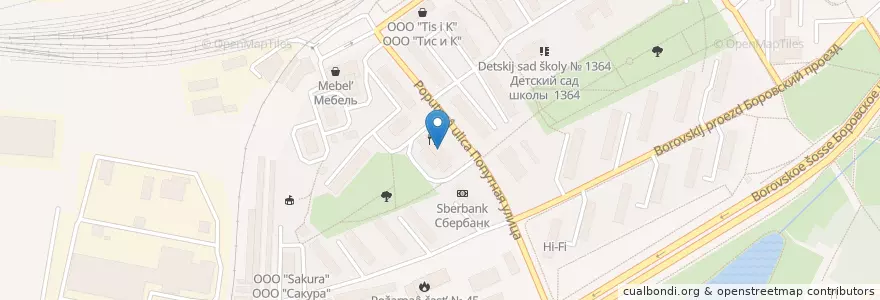Mapa de ubicacion de Столичные Аптеки en Rusia, Центральный Федеральный Округ, Москва, Западный Административный Округ, Район Солнцево.