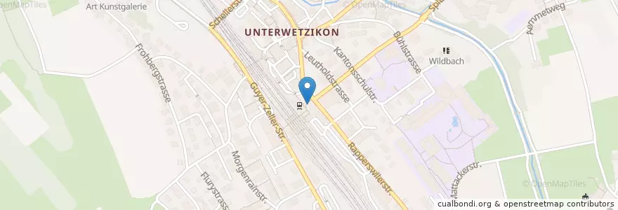 Mapa de ubicacion de Äss Bahn Snack en Switzerland, Zurich, Bezirk Hinwil, Wetzikon (Zh).