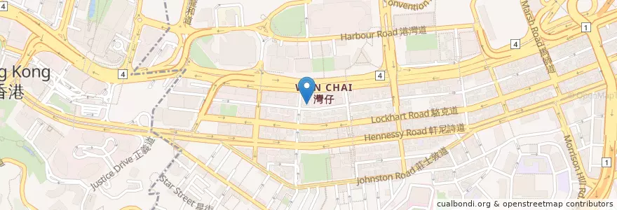 Mapa de ubicacion de The Station en China, Guangdong, Hong Kong, Pulau Hong Kong, Wilayah Baru, 灣仔區 Wan Chai District.
