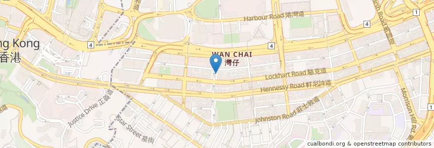Mapa de ubicacion de Big Pizza en Китай, Гуандун, Гонконг, Гонконг, Новые Территории, 灣仔區 Wan Chai District.