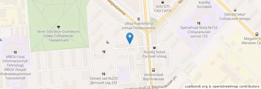 Mapa de ubicacion de Kuzina en روسيا, Сибирский Федеральный Округ, نوفوسيبيرسك أوبلاست, Городской Округ Новосибирск.