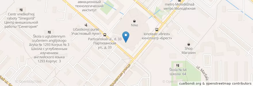 Mapa de ubicacion de Kuzina en 俄罗斯/俄羅斯, Центральный Федеральный Округ, Москва, Западный Административный Округ, Район Кунцево.