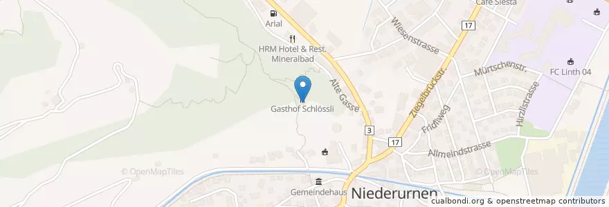 Mapa de ubicacion de Restaurant Schlössli en سوئیس, Glarus, Glarus Nord.