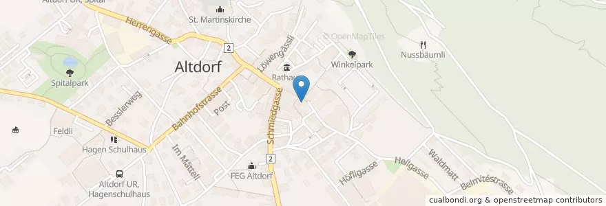 Mapa de ubicacion de Raiffeisenbank Urnerland en 瑞士, Uri, Altdorf (Ur).