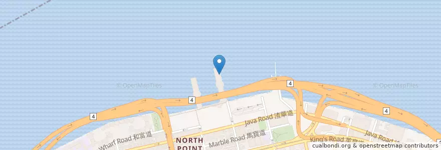 Mapa de ubicacion de 北角 (東) 渡輪碼頭 North Point (East) Ferry Pier en Chine, Guangdong, Hong Kong, Île De Hong Kong, Nouveaux Territoires, 東區 Eastern District.