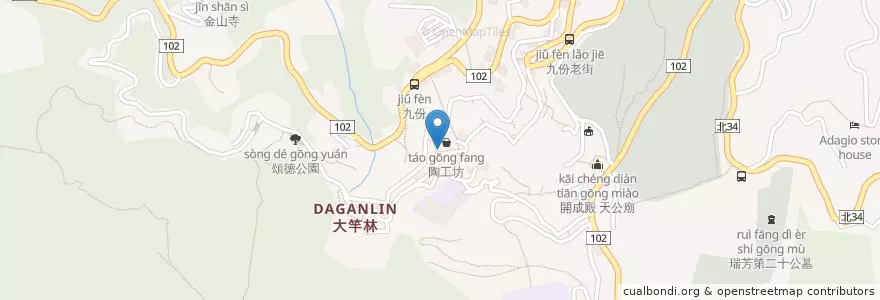 Mapa de ubicacion de 山海觀 en تایوان, 新北市, 瑞芳區.