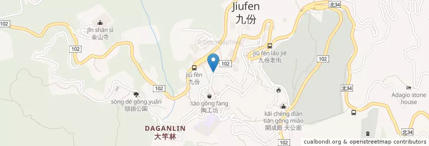 Mapa de ubicacion de 山之細道 en Taiwan, 新北市, 瑞芳區.
