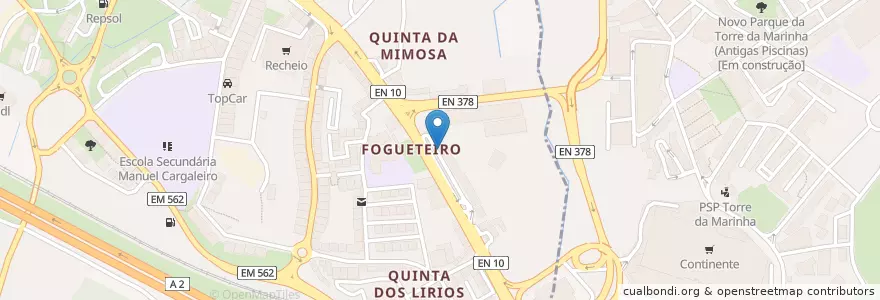 Mapa de ubicacion de Escola da Condução HP en ポルトガル, Área Metropolitana De Lisboa, Setúbal, Península De Setúbal, Seixal, Amora.