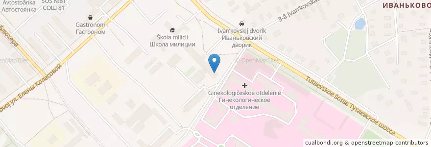 Mapa de ubicacion de Столовая en Rusia, Distrito Federal Central, Óblast De Yaroslavl, Ярославский Район, Городской Округ Ярославль.