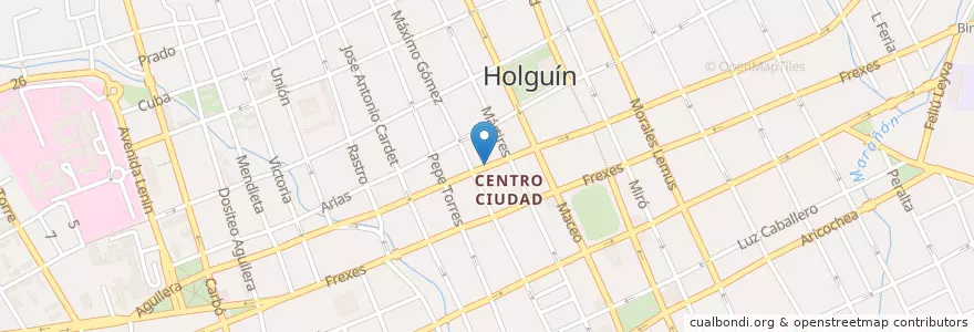 Mapa de ubicacion de Casa de abuelos en Cuba, Holguín, Holguín.