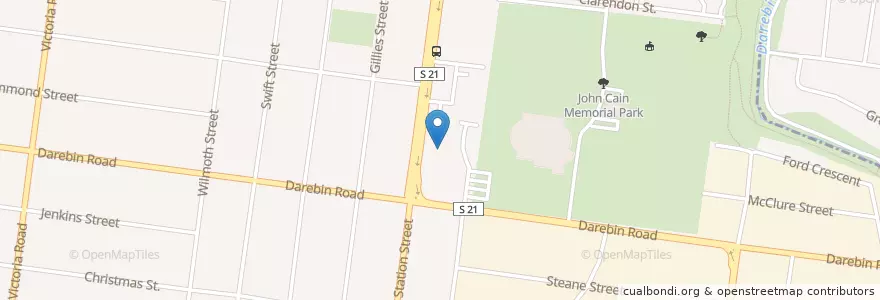 Mapa de ubicacion de Fronditha Care en 澳大利亚, 维多利亚州, City Of Darebin.