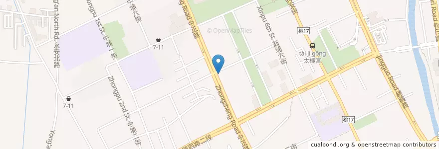 Mapa de ubicacion de 村民食堂 en Taiwan, 桃園市, 桃園區.