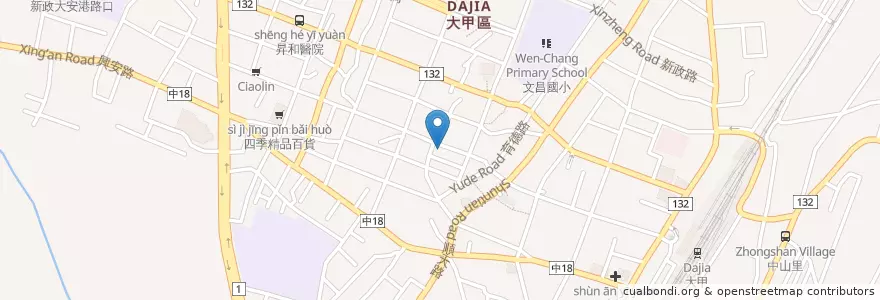Mapa de ubicacion de 正兄弟麵線 en 台湾, 台中市, 大甲区.
