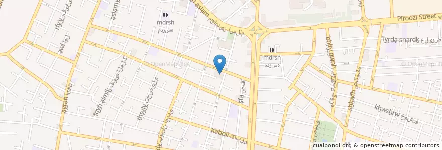 Mapa de ubicacion de حوزه حضرت زهرا en İran, Tahran Eyaleti, شهرستان تهران, Tahran, بخش مرکزی شهرستان تهران.