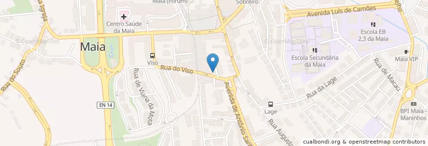 Mapa de ubicacion de Café Ponto Chique 2 en Portogallo, Nord, Porto, Área Metropolitana Do Porto, Maia, Cidade Da Maia.