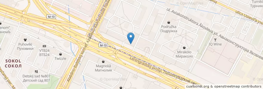 Mapa de ubicacion de Максима пицца en Rusia, Центральный Федеральный Округ, Москва, Северный Административный Округ, Район Сокол, Район Аэропорт.