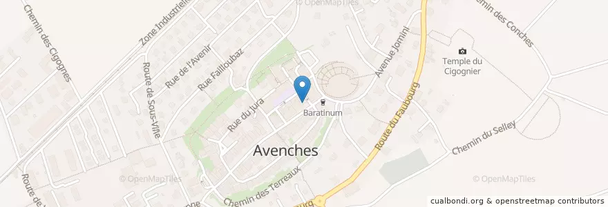 Mapa de ubicacion de BCV en Suiza, Valdia, District De La Broye-Vully, Avenches.