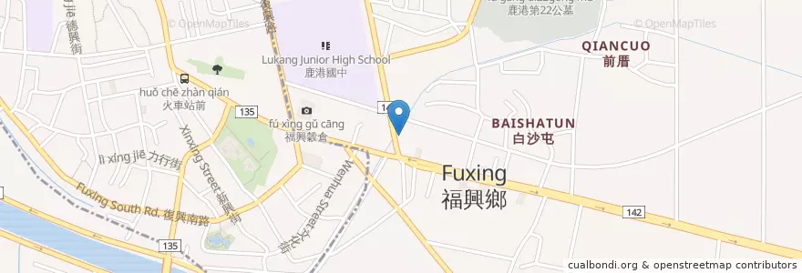 Mapa de ubicacion de 鹿鼎鍋物火鍋 en تايوان, مقاطعة تايوان, مقاطعة تشانغوا, 福興鄉.