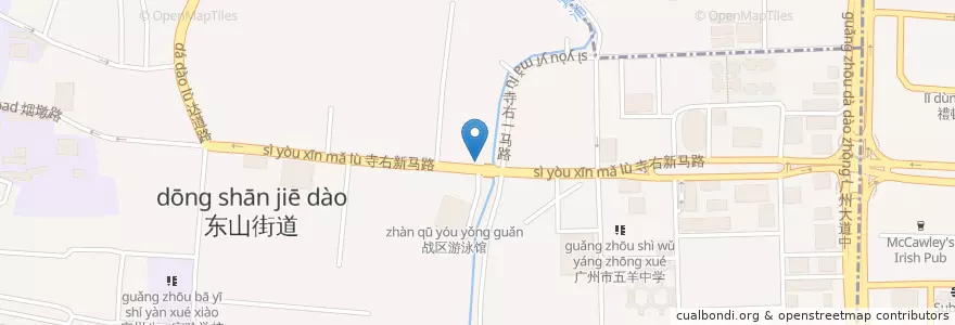 Mapa de ubicacion de 广发银行 en الصين, غوانغدونغ, 广州市, 越秀区, 东山街道.
