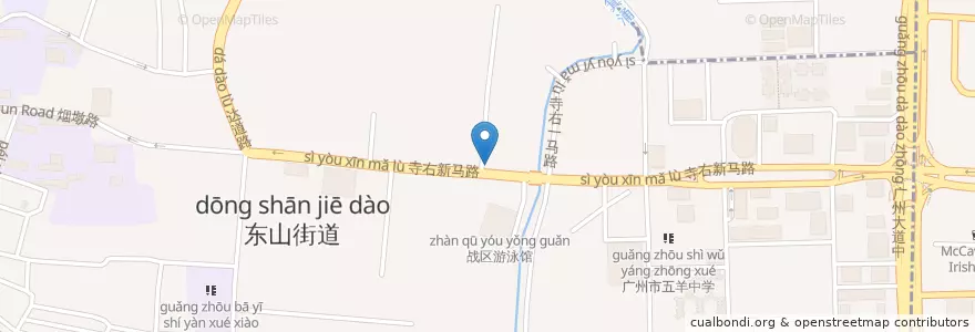Mapa de ubicacion de 广州银行 en 中国, 广东省, 广州市, 越秀区, 东山街道.