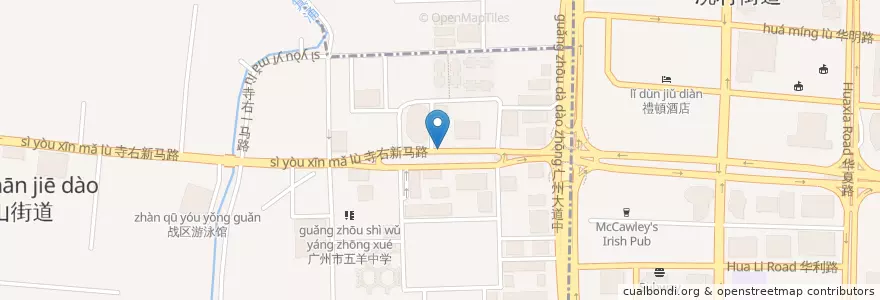 Mapa de ubicacion de 永盈茶餐厅 en 中国, 广东省, 广州市, 越秀区, 东山街道.