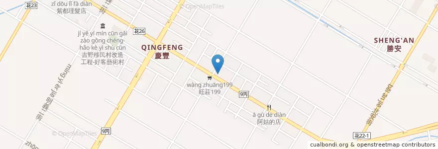 Mapa de ubicacion de 夜餐館居酒屋 en Taïwan, Province De Taïwan, Comté De Hualien, 吉安鄉.