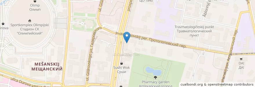 Mapa de ubicacion de Lao Lee en روسيا, Центральный Федеральный Округ, Москва, Центральный Административный Округ, Мещанский Район.