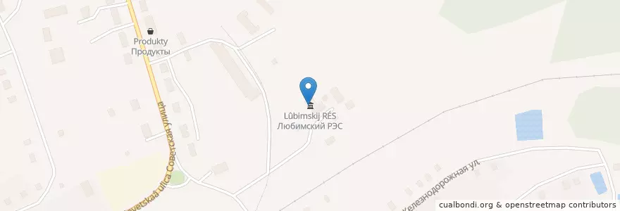 Mapa de ubicacion de Любимский РЭС en Rusland, Centraal Federaal District, Oblast Jaroslavl, Любимский Район, Городское Поселение Любим.