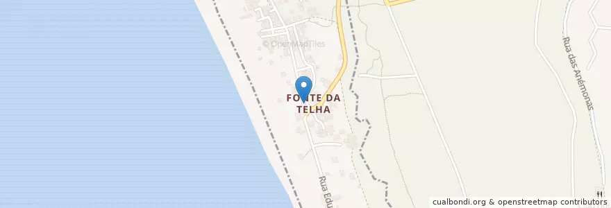 Mapa de ubicacion de Terminal Rodoviário da Fonte da Telha en Portugal, Aire Métropolitaine De Lisbonne, Setúbal, Península De Setúbal, Almada, Costa Da Caparica.