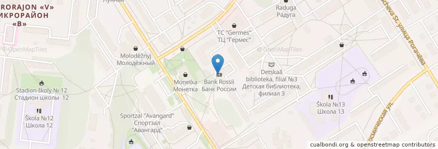 Mapa de ubicacion de Банк России en روسيا, Сибирский Федеральный Округ, نوفوسيبيرسك أوبلاست, Городской Округ Бердск.