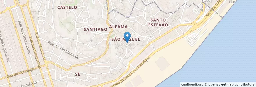 Mapa de ubicacion de Lucindas en پرتغال, Lisboa, Grande Lisboa, لیسبون, Santa Maria Maior.