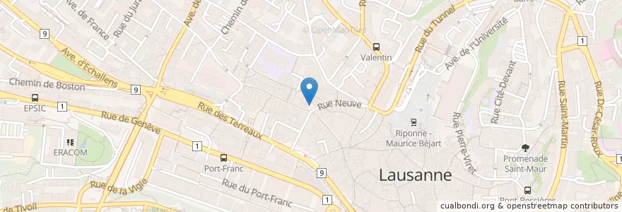 Mapa de ubicacion de Açaí concept en 스위스, Vaud, District De Lausanne, 로잔.