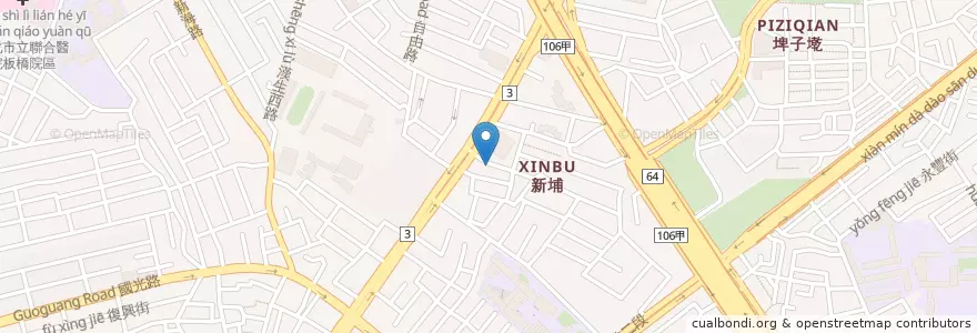 Mapa de ubicacion de Yuan Cafe & Kitchen en Taiwán, Nuevo Taipéi, 板橋區.