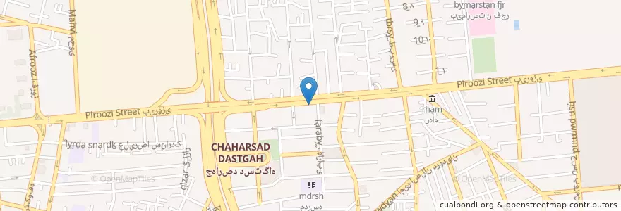 Mapa de ubicacion de بانک رفاه کارگران en ایران, استان تهران, شهرستان تهران, تهران, بخش مرکزی شهرستان تهران.