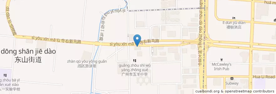 Mapa de ubicacion de 农业银行 en 中国, 広東省, 広州市, 越秀区, 东山街道.