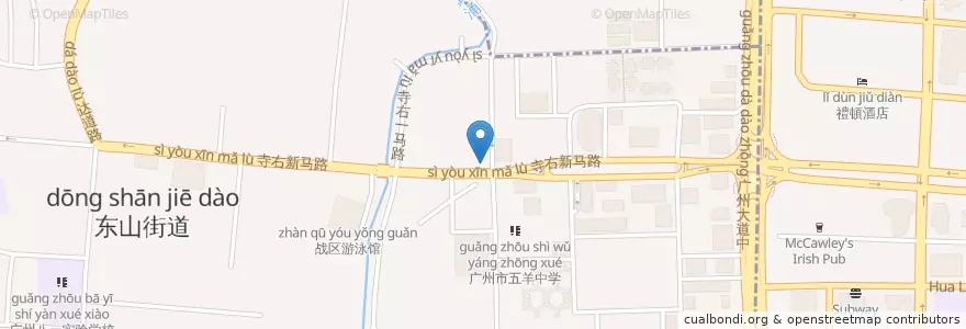 Mapa de ubicacion de 武林厨神 en China, Guangdong, Guangzhou, 越秀区, 东山街道.