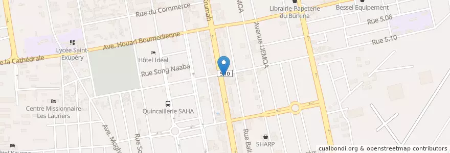 Mapa de ubicacion de BSIC en 布基纳法索, Centre, Kadiogo, 瓦加杜古.
