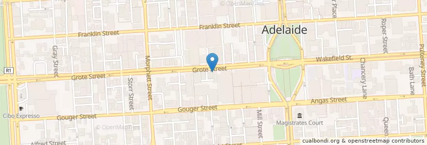 Mapa de ubicacion de Bread top en Australia, Australia Meridionale, Adelaide, Adelaide City Council.